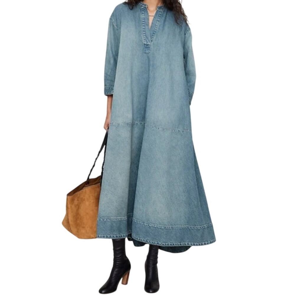 Banana Republic Denim Maxi Dress Size XL - Picture 2 of 8